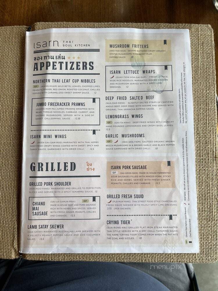 Isarn Thai Soul Kitchen - Kirkland, WA menu_pic
