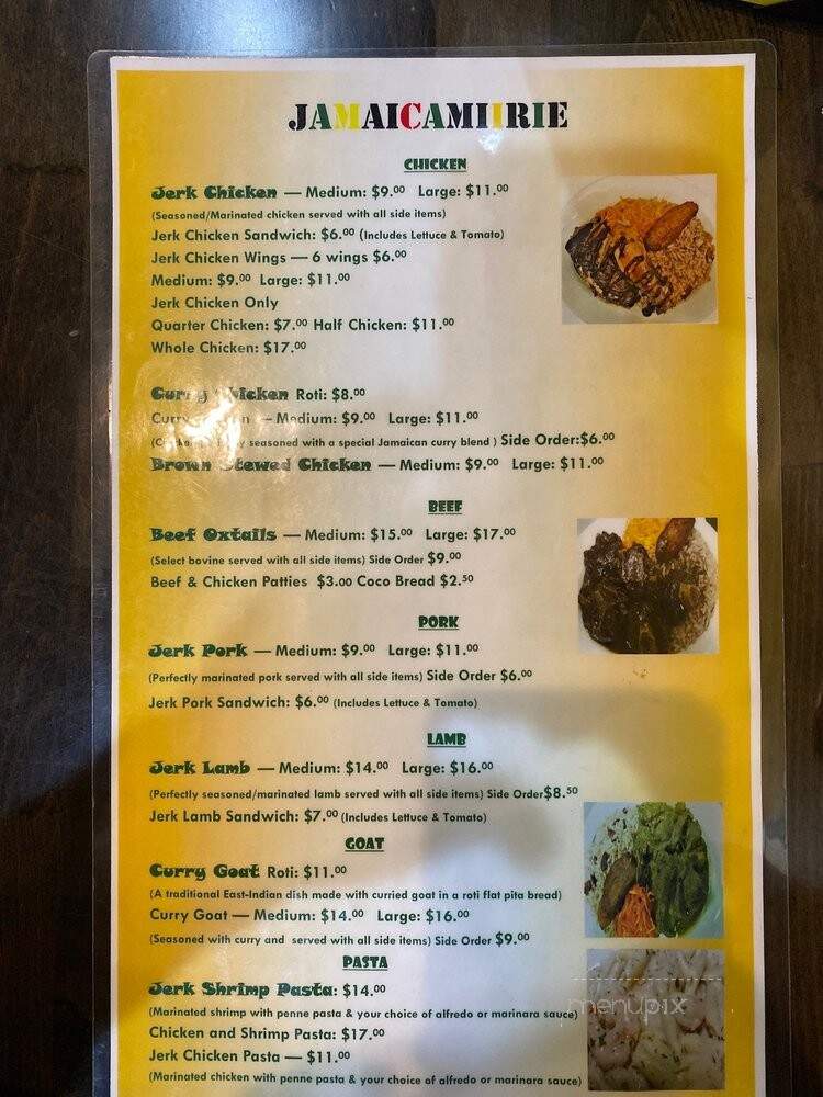 Jamaica Mi Irie - Greenville, SC menu_pic