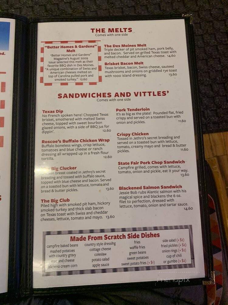 Jethros BBQ n' Pork Chop Grill - Johnston, IA menu_pic
