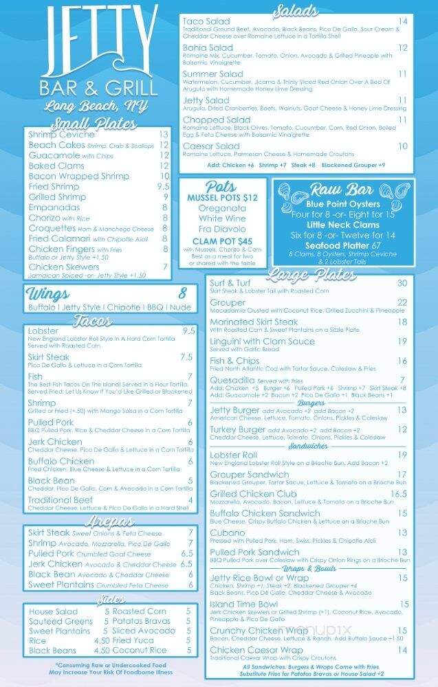 Jetty Bar & Grill - Long Beach, NY menu_pic