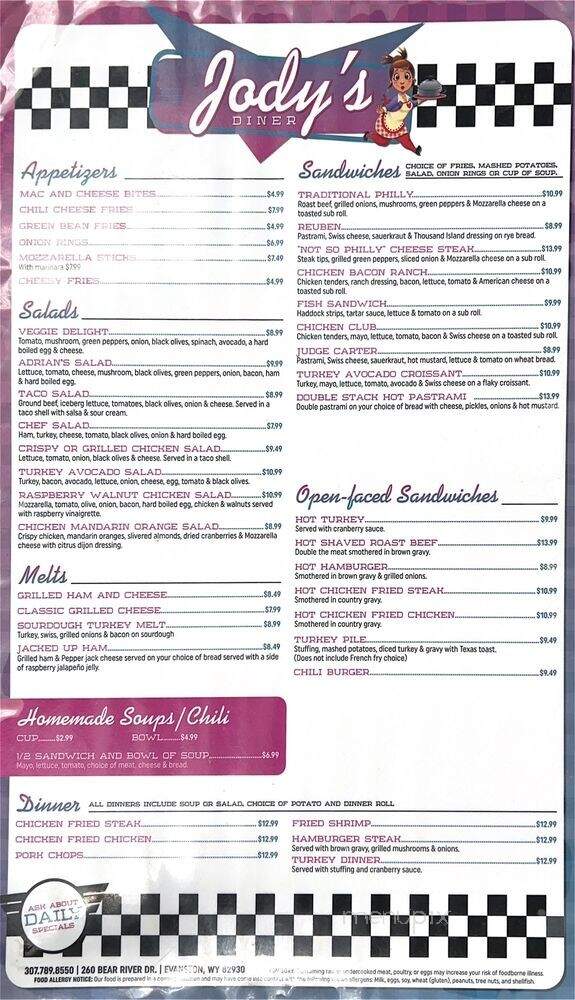 Jodie's Place - Evanston, WY menu_pic