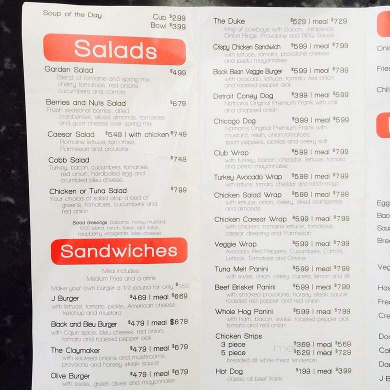 Johan's Burger Express - Harbor Springs, MI menu_pic