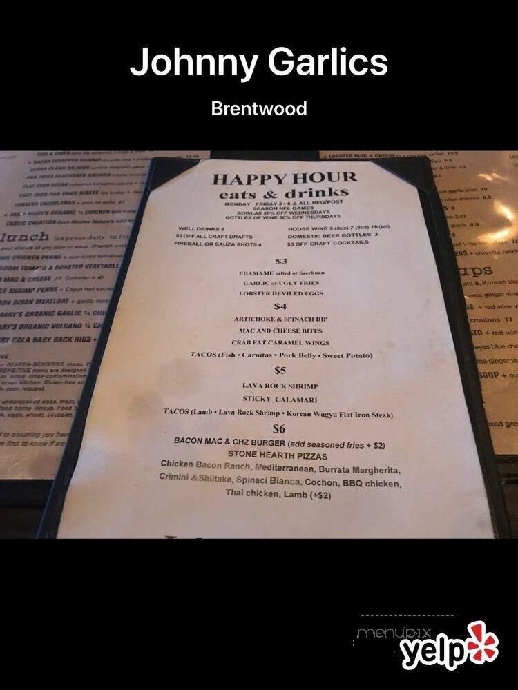 Johnny Garlics - Brentwood, CA menu_pic