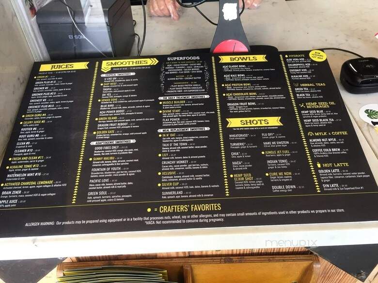 Juice Crafters - Los Angeles, CA menu_pic