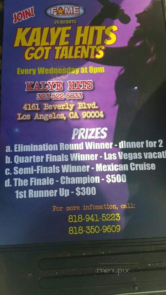 Kalye Hits - Los Angeles, CA menu_pic
