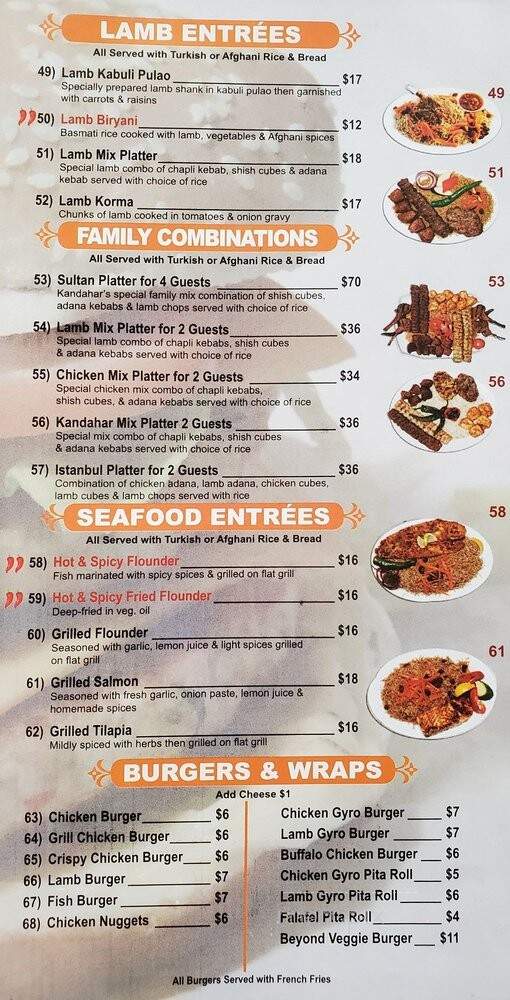 Kandahar Restaurant - Iselin, NJ menu_pic