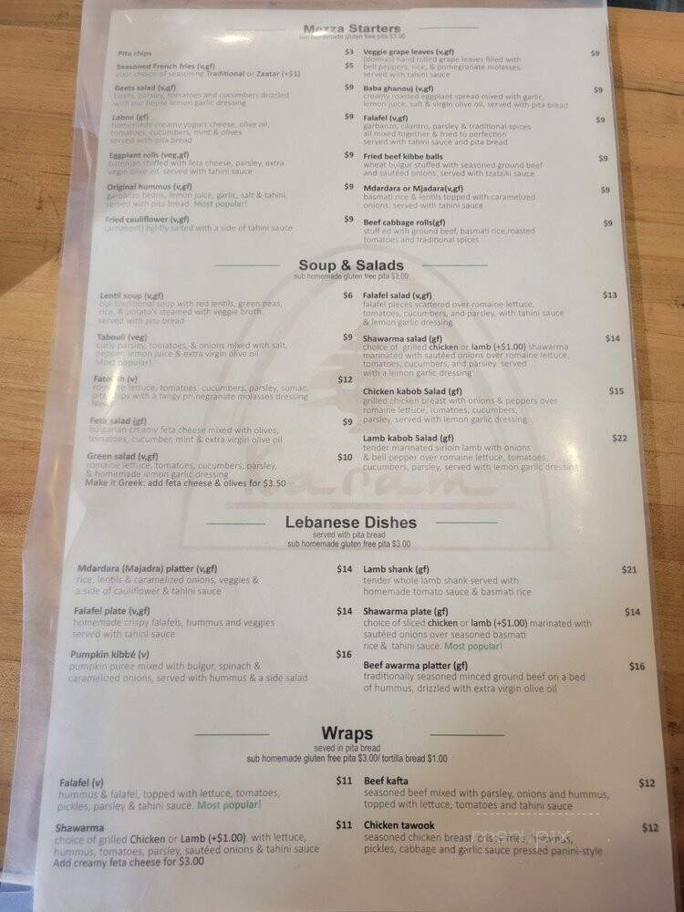 Karam Lebanese Deli & Catering - Beaverton, OR menu_pic