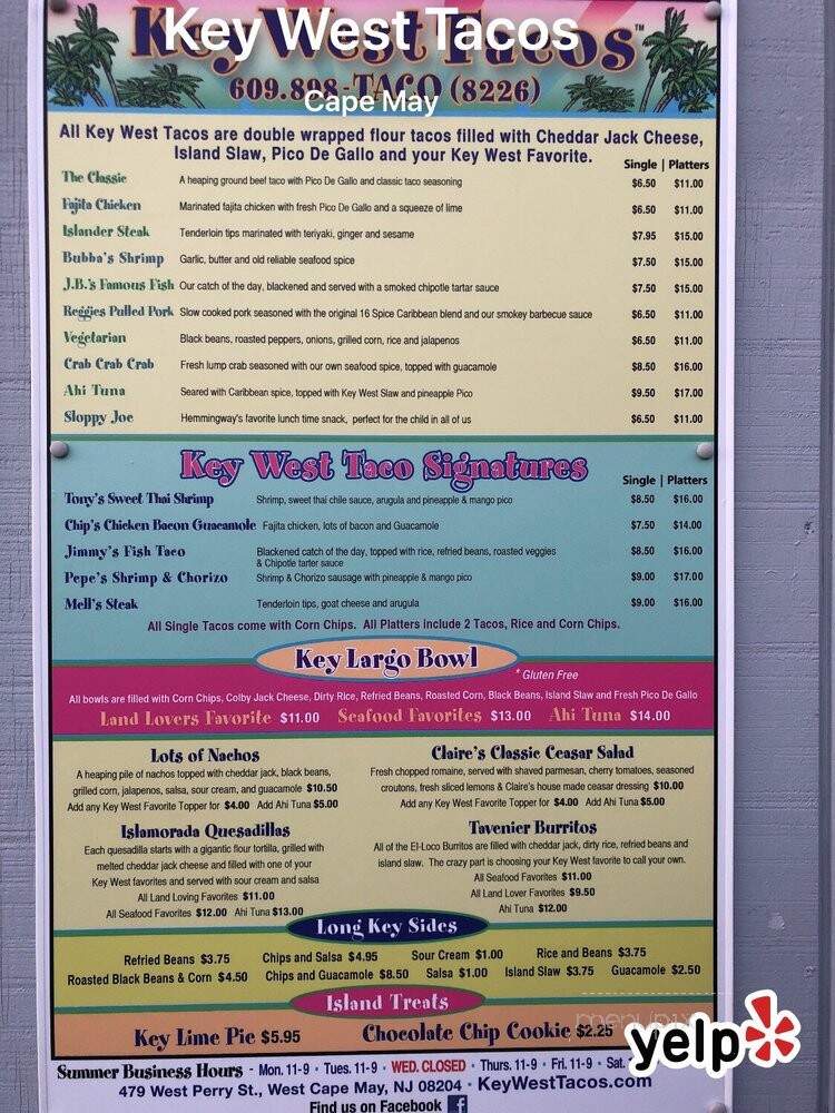 Key West Tacos - Cape May, NJ menu_pic
