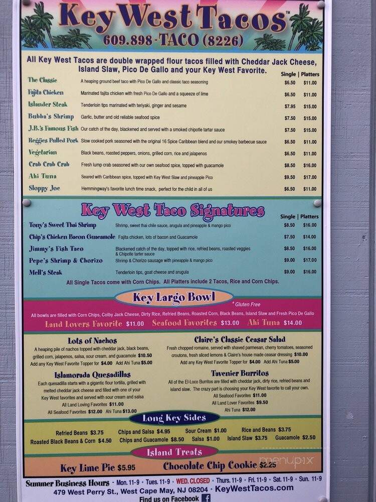 Key West Tacos - Cape May, NJ menu_pic