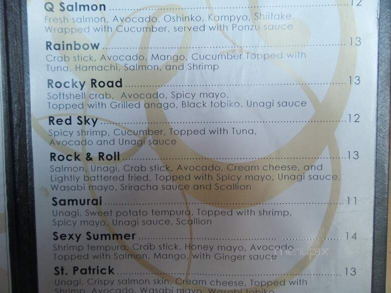 Kin Sushi and Thai Cuisine - Chicago, IL menu_pic