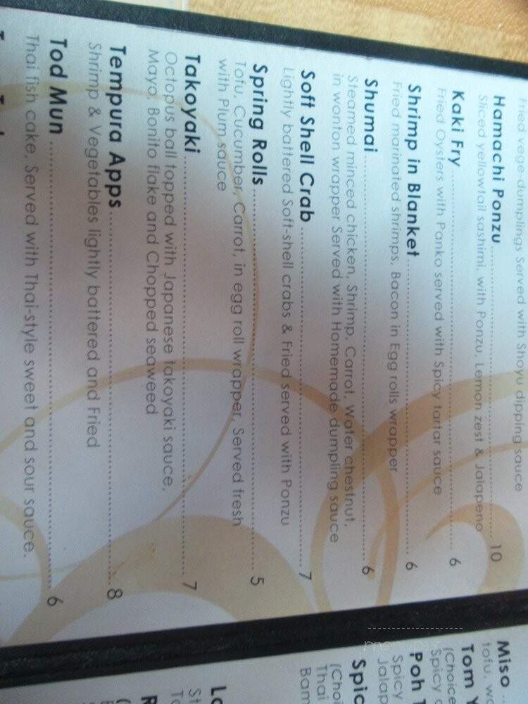 Kin Sushi and Thai Cuisine - Chicago, IL menu_pic