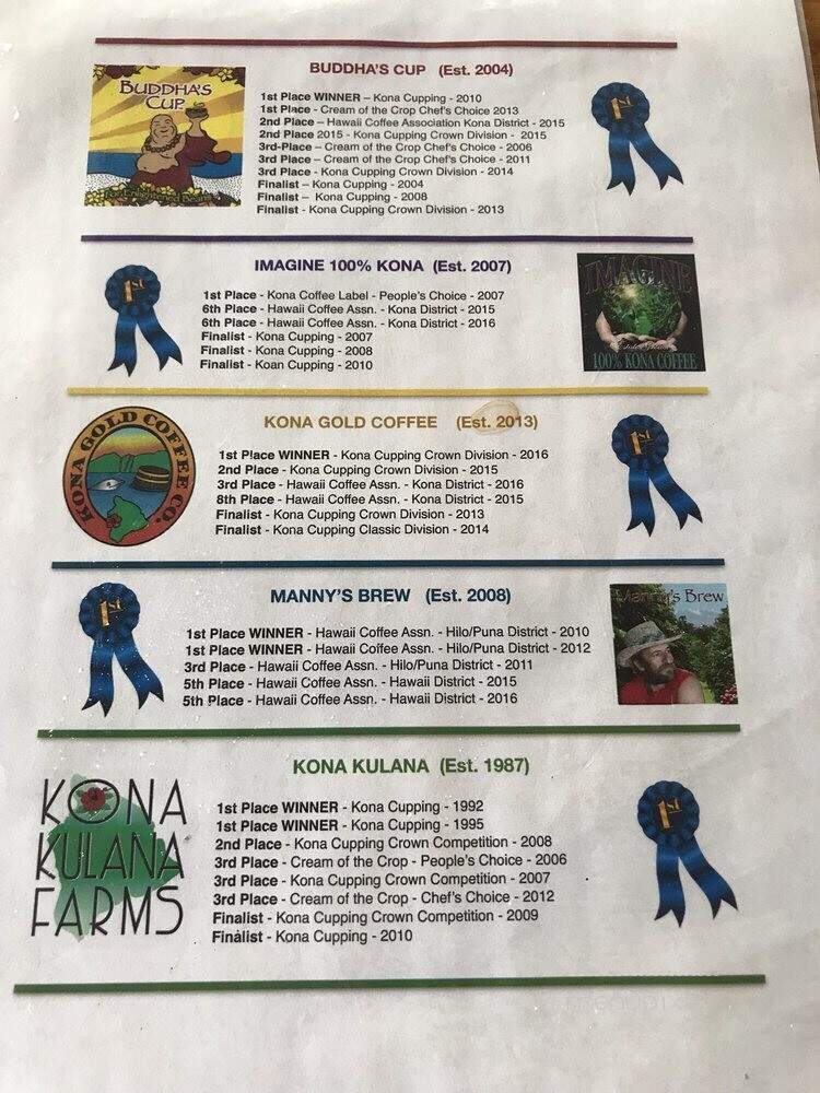 Kona Gold Rum - Kealakekua, HI menu_pic