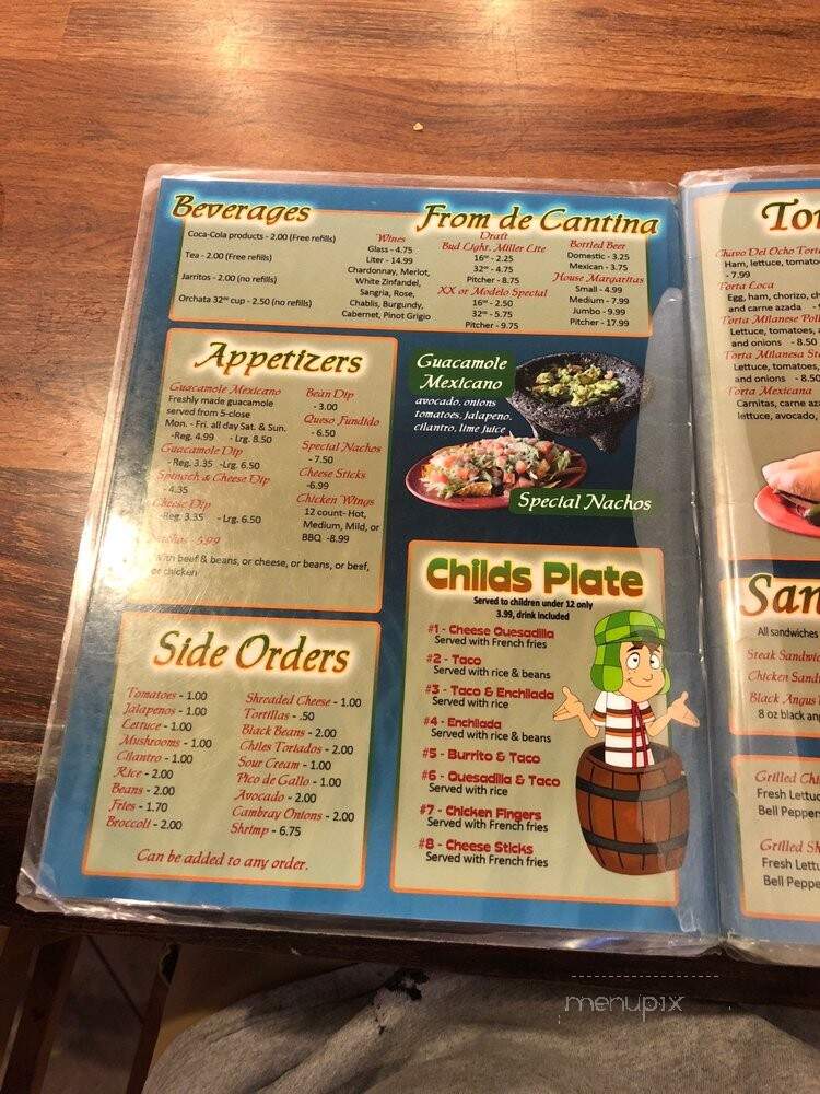 La Fogata Mexican Restaurant - Lexington, SC menu_pic