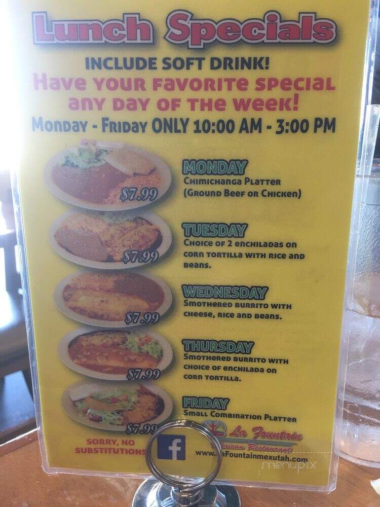 La Fountain - Sandy, UT menu_pic