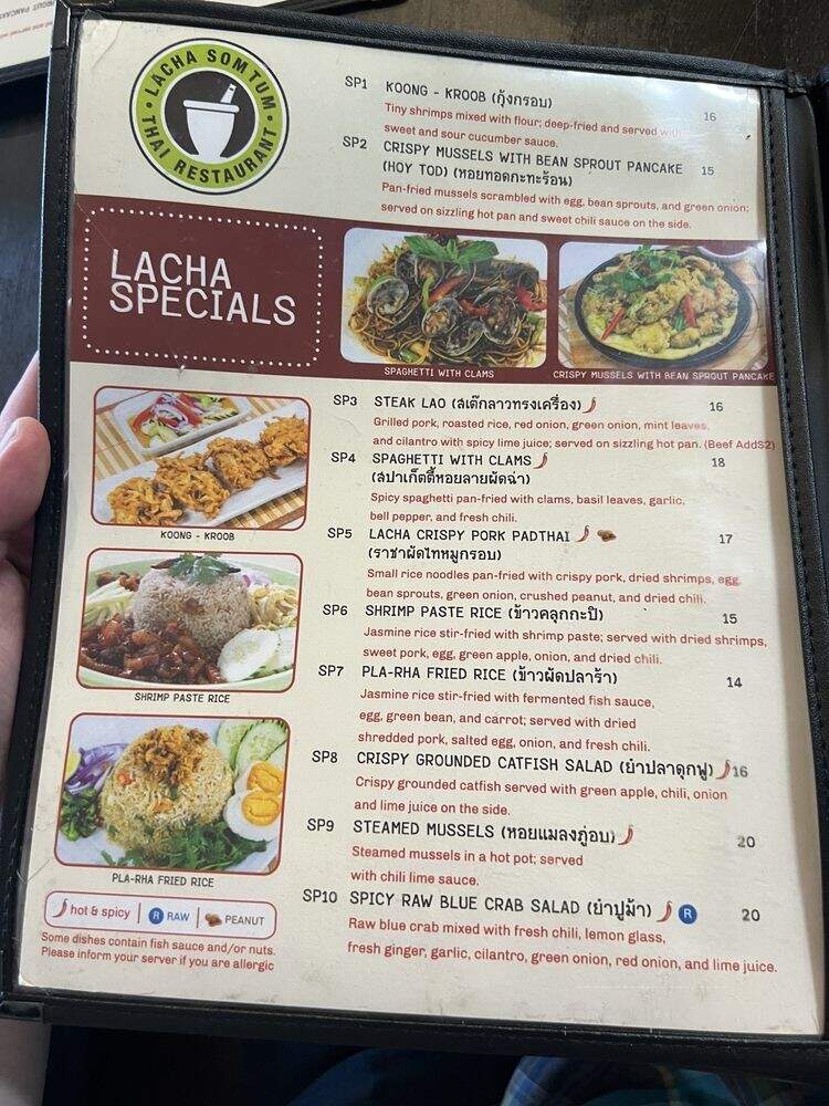 Lacha Somtum Thai Restaurant - Los Angeles, CA menu_pic