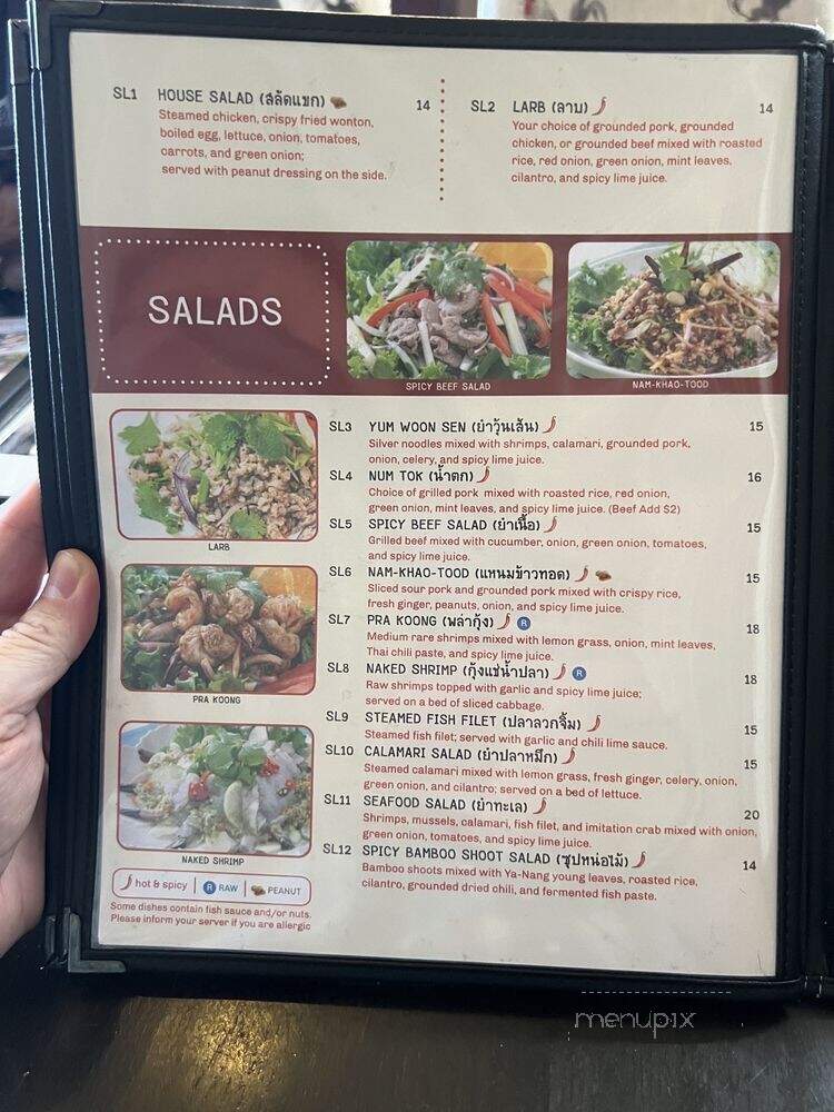 Lacha Somtum Thai Restaurant - Los Angeles, CA menu_pic