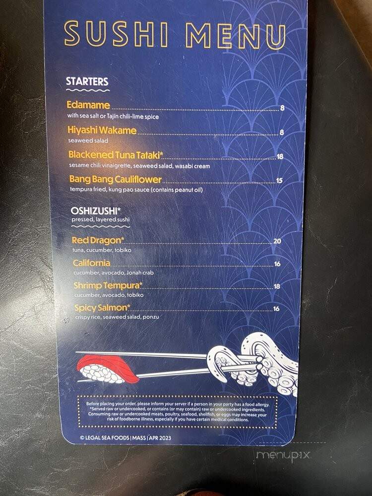 Legal Crossing - Boston, MA menu_pic