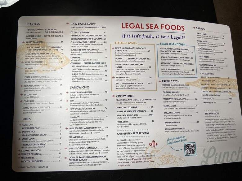 Legal Crossing - Boston, MA menu_pic