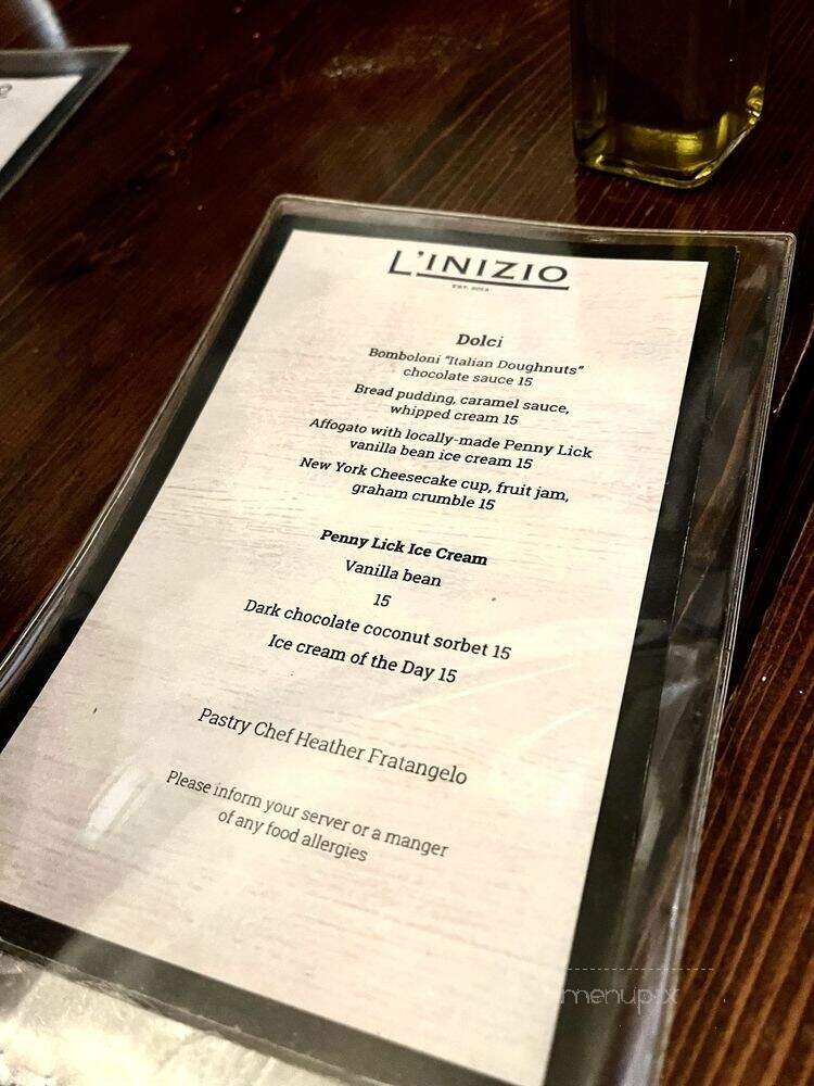 L'inizio - Ardsley, NY menu_pic