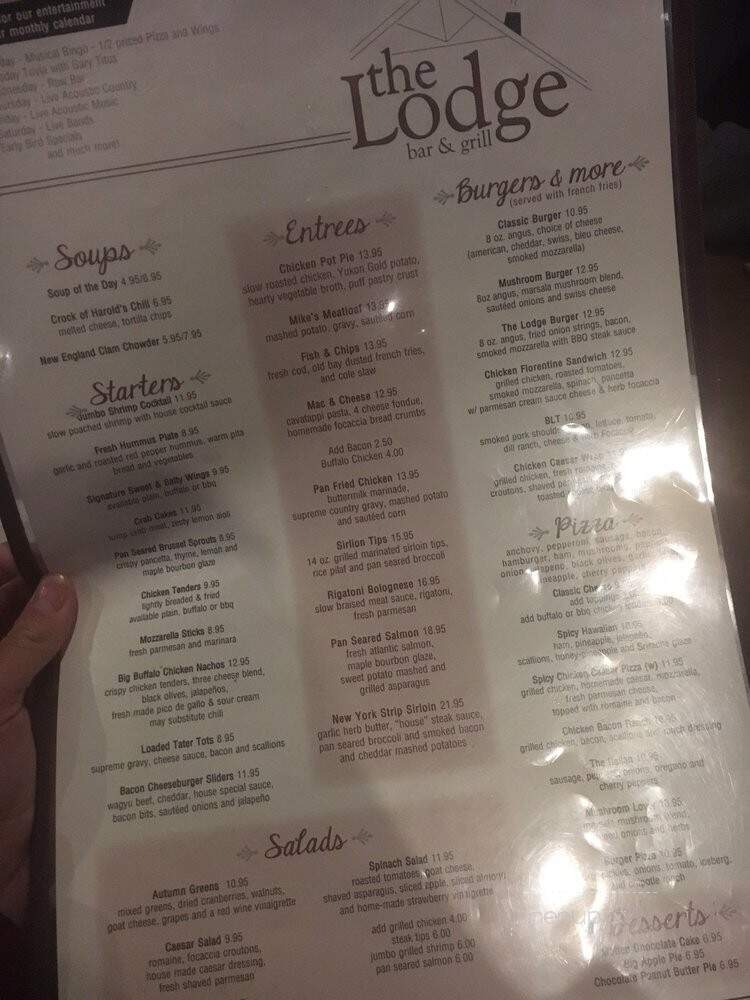 Lodge Bar & Grill - Worcester, MA menu_pic