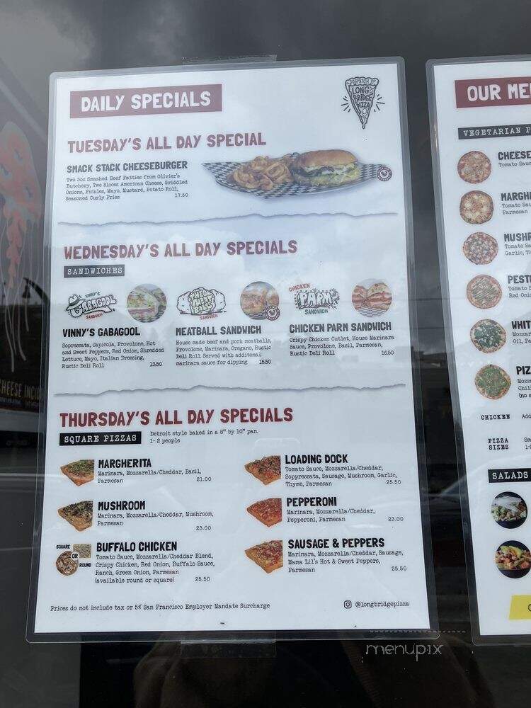Long Bridge Pizza Co - San Francisco, CA menu_pic