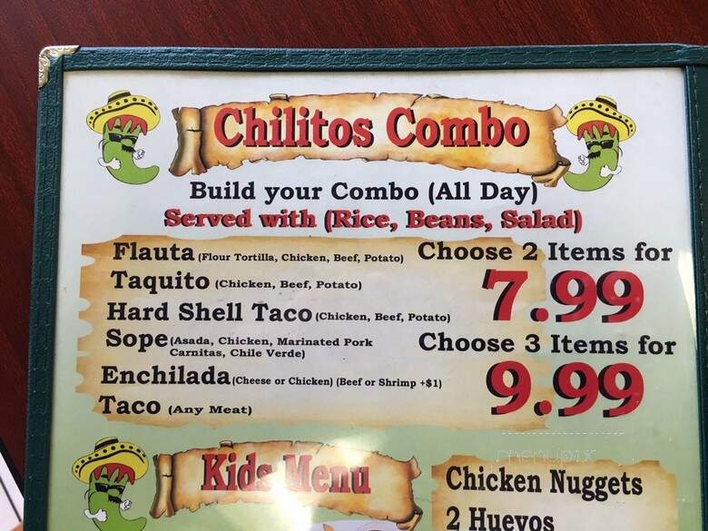 Los Chilitos Restaurant - South El Monte, CA menu_pic