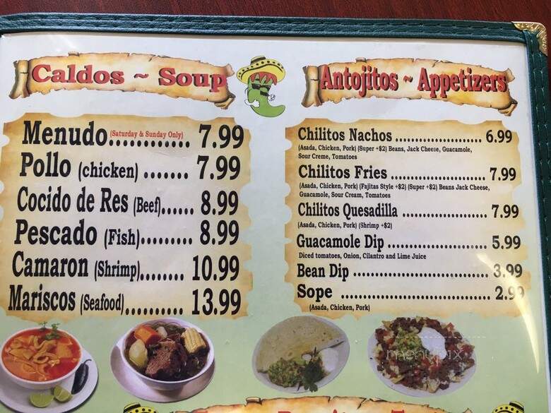 Los Chilitos Restaurant - South El Monte, CA menu_pic