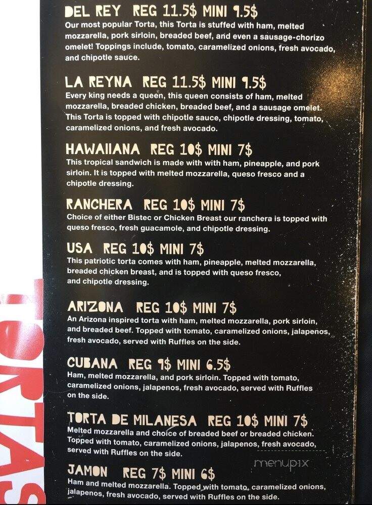 Los Reyes de la Torta - Tempe, AZ menu_pic