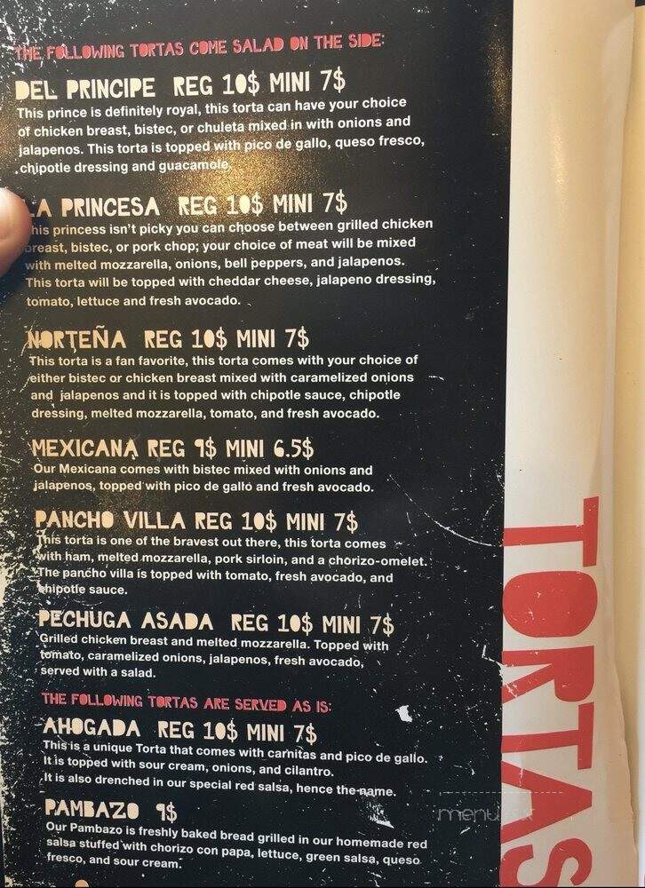 Los Reyes de la Torta - Tempe, AZ menu_pic