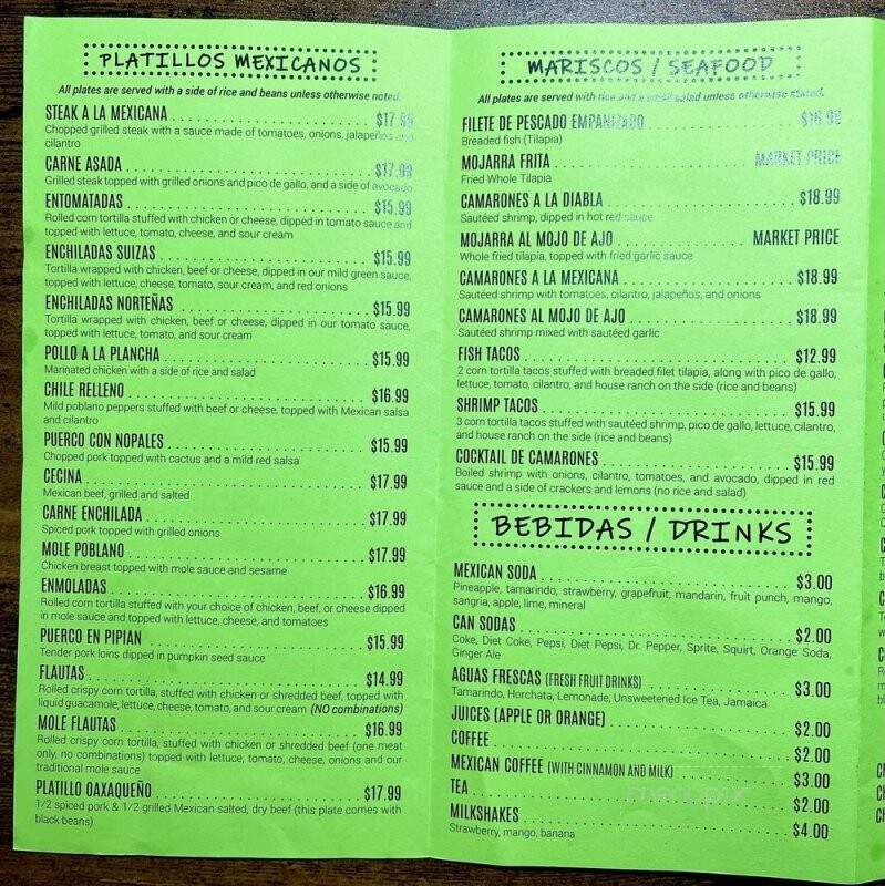 Los Sarapes - Manchester, CT menu_pic