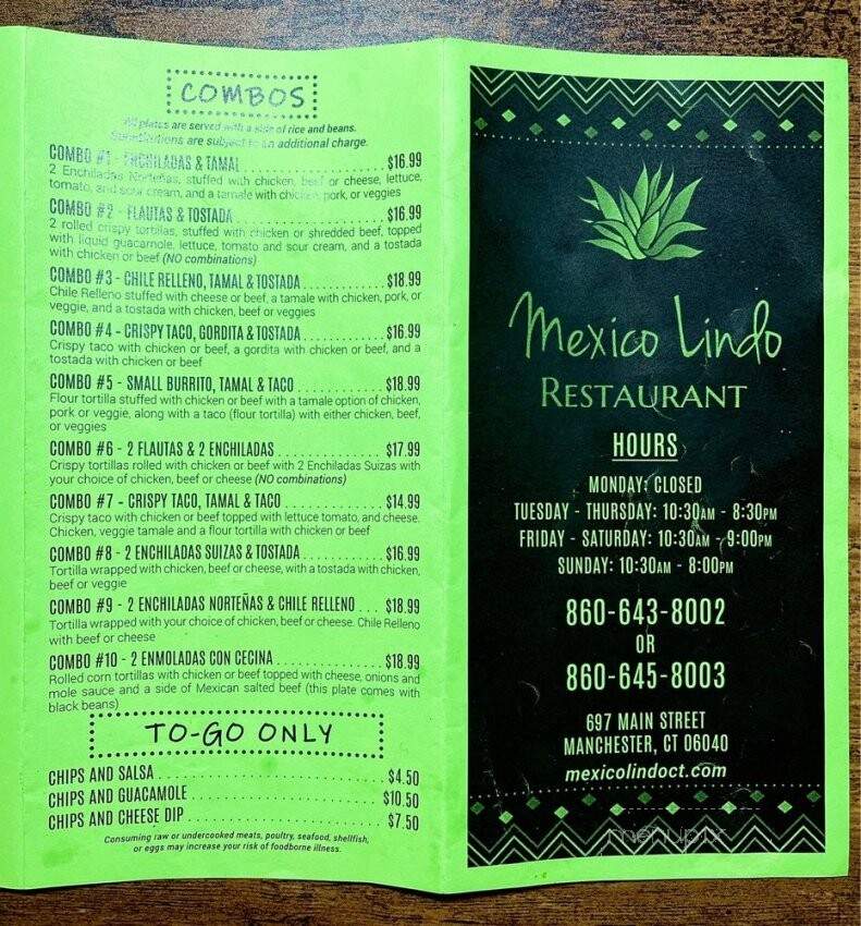 Los Sarapes - Manchester, CT menu_pic