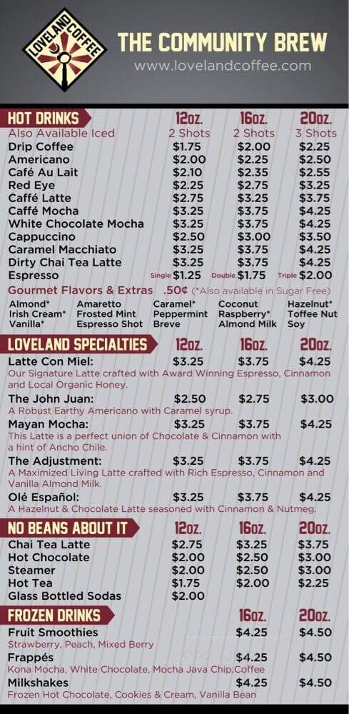 Loveland Coffee - Columbia, SC menu_pic