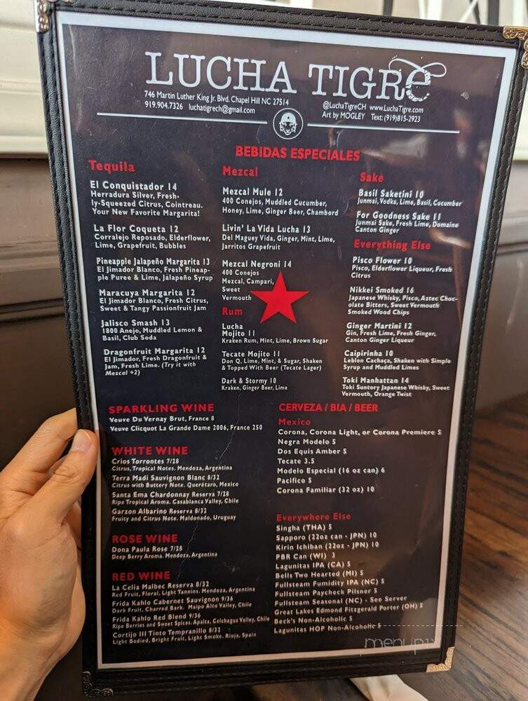 Lucha Tigre - Chapel Hill, NC menu_pic