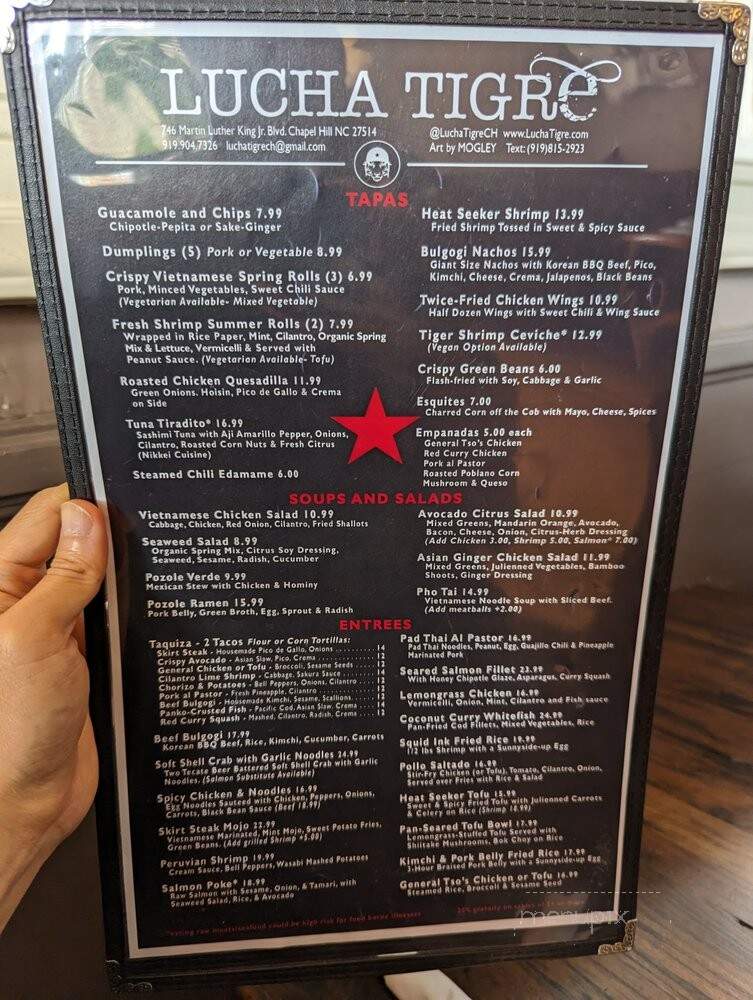 Lucha Tigre - Chapel Hill, NC menu_pic