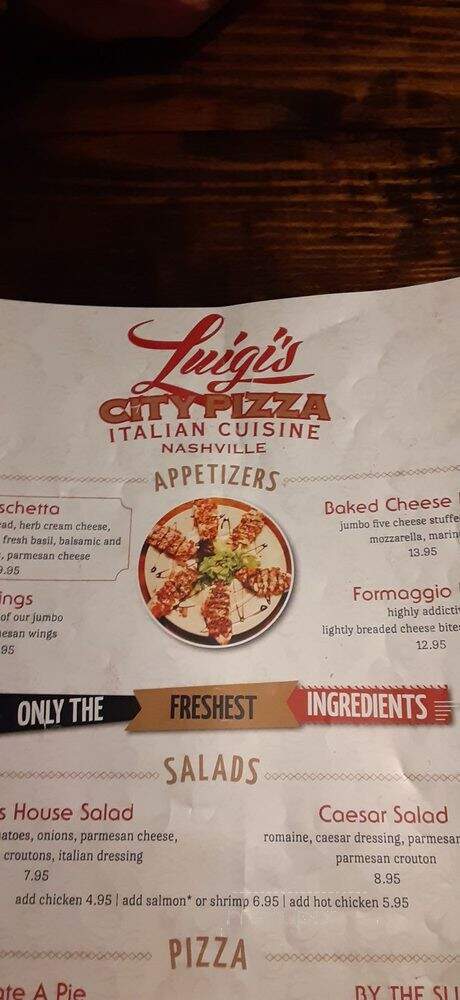 Luigi's City Pizza - Nashville, TN menu_pic