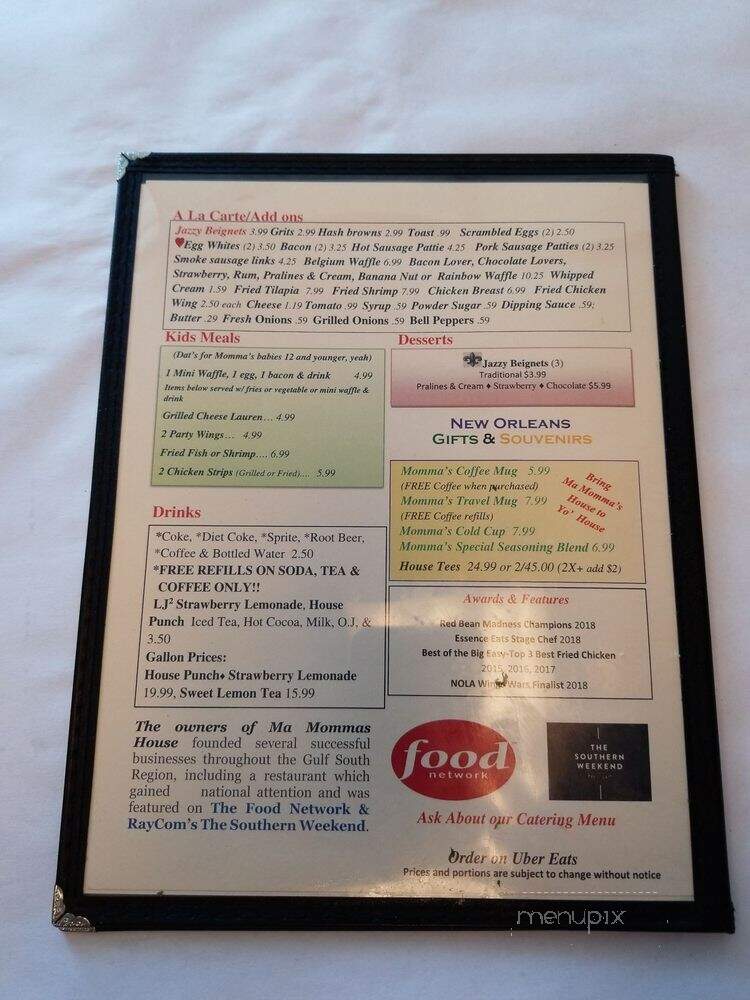Ma Momma's House - New Orleans, LA menu_pic