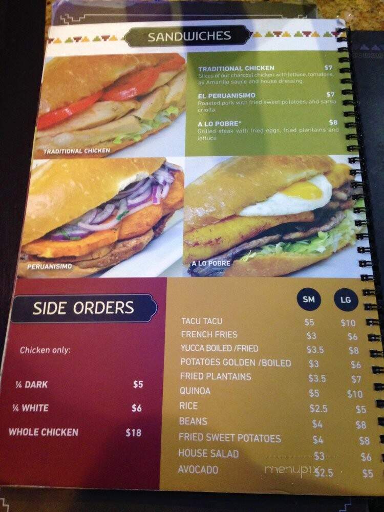 Machu Chicken - Somerville, MA menu_pic