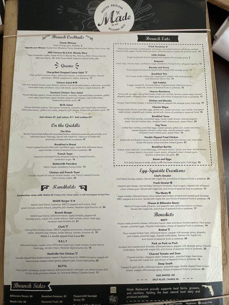 Made - Sarasota, FL menu_pic