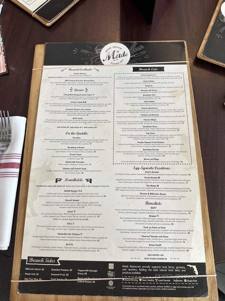 Made - Sarasota, FL menu_pic