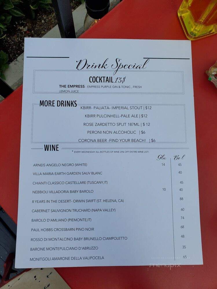 Made in Italy - Glen Ellyn, IL menu_pic