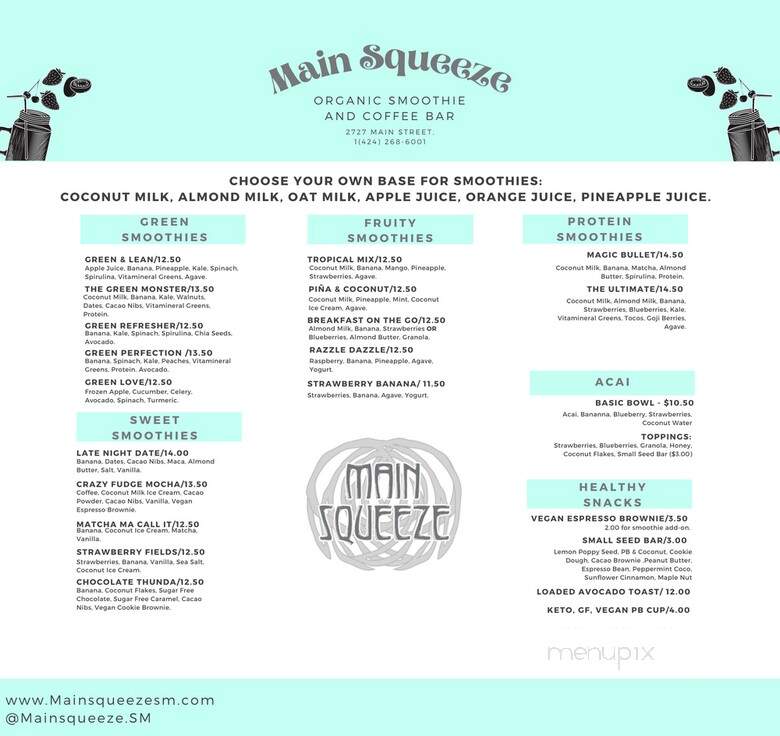 Main Squeeze - Santa Monica, CA menu_pic