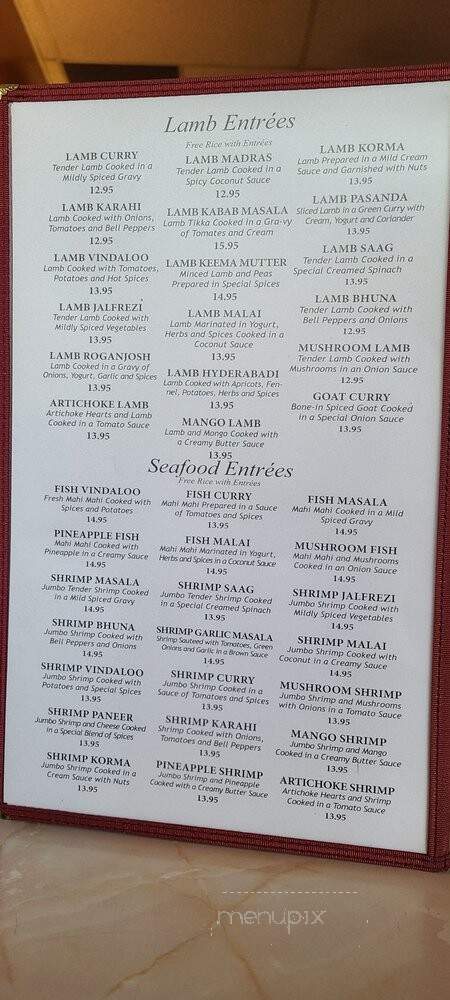 Manraj Palace Cuisine of India - Kent, WA menu_pic