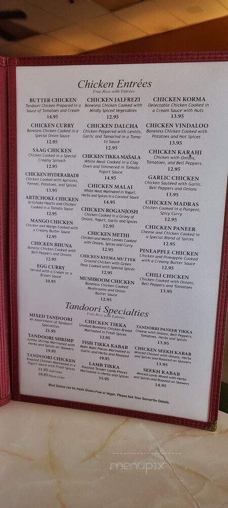 Manraj Palace Cuisine of India - Kent, WA menu_pic