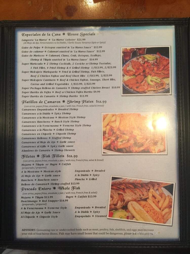 Mariscos la Marea - Fort Worth, TX menu_pic