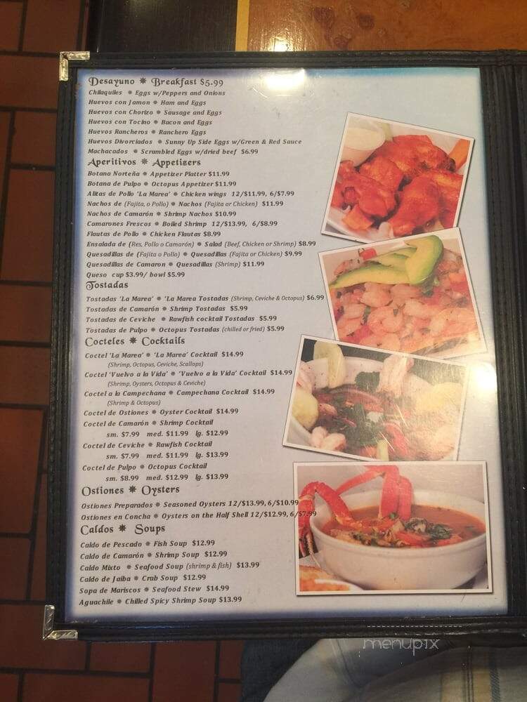 Mariscos la Marea - Fort Worth, TX menu_pic