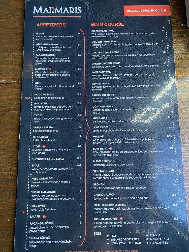 Marmaris Cafe - Edgewater, NJ menu_pic
