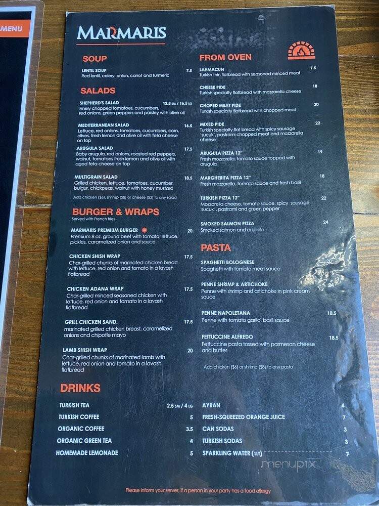 Marmaris Cafe - Edgewater, NJ menu_pic