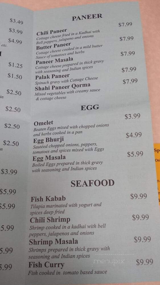 Masala Cafe - Peoria, IL menu_pic