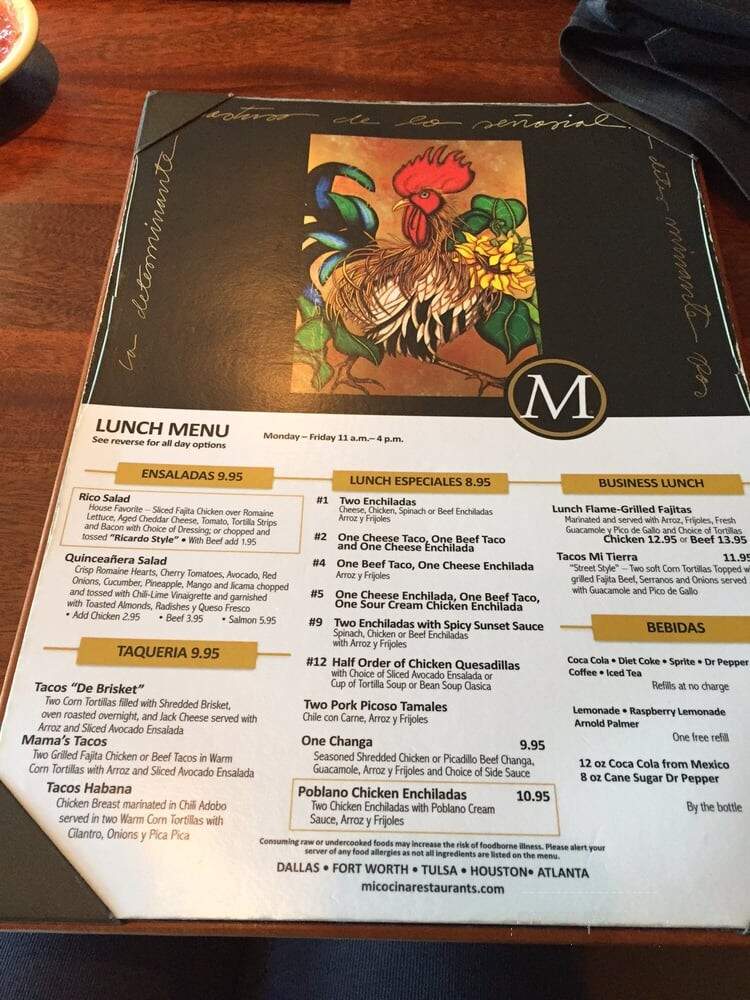 Mattitos - Irving, TX menu_pic