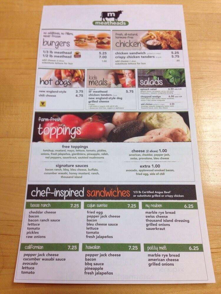 Meatheads Burger and Fries - Barrington, IL menu_pic